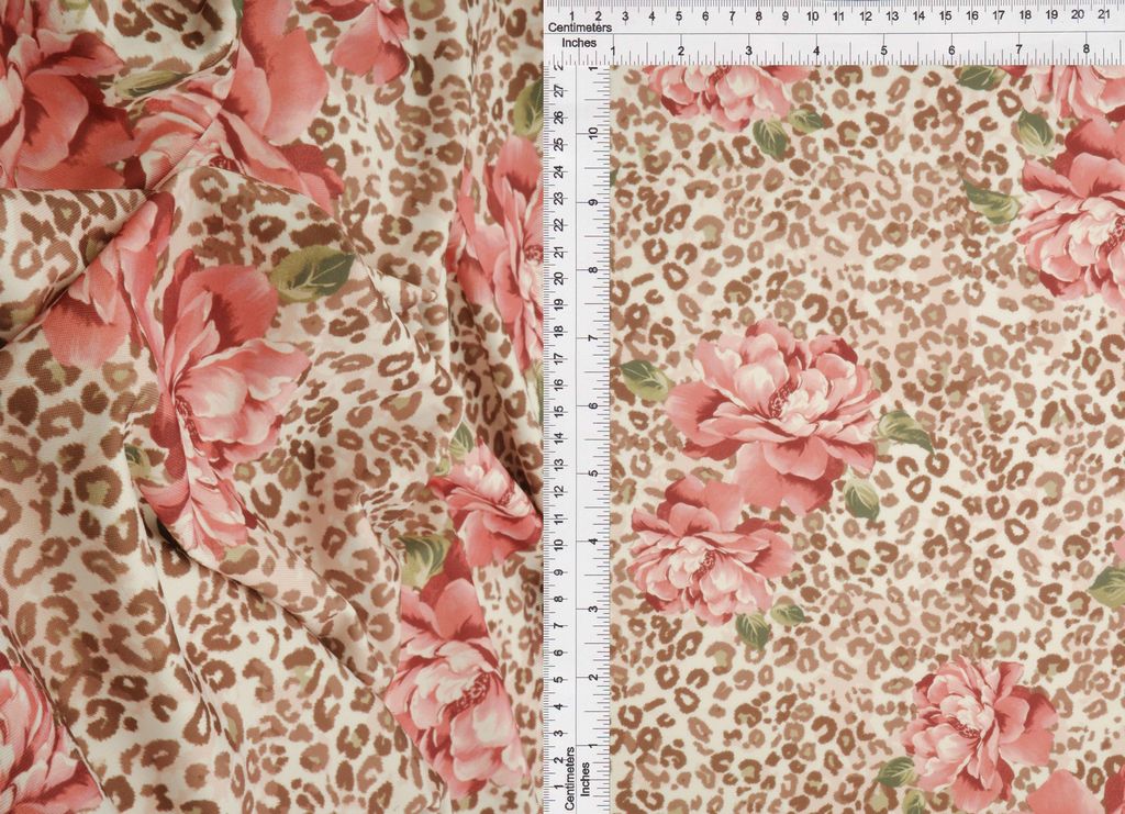 KNT4498-MS11469 / TERRACOTTA / 96%POLY 4%SPAN DIGITAL ANIMAL FLORAL DTY PRINT
