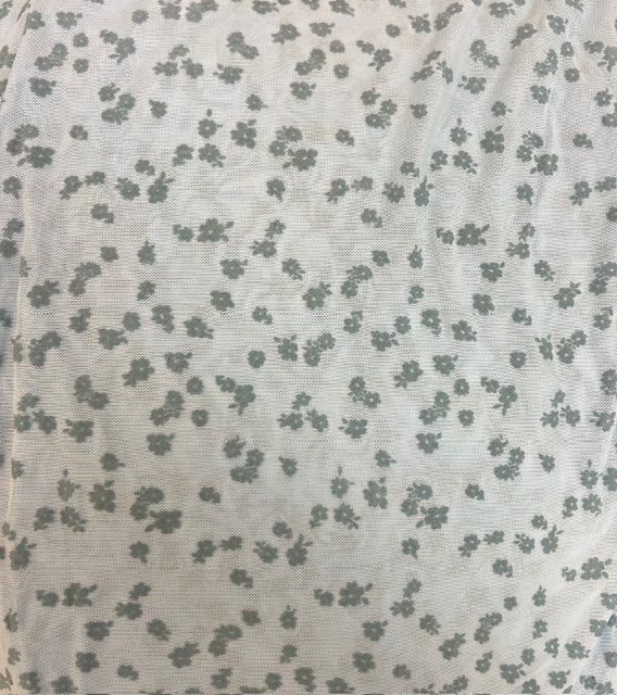 FLOCK-MS11486 / LT.BLUE/BLUE / 90%POLY 10%SPAN FLORAL FLOCKING MESH