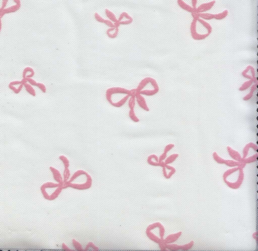 FLOCK-MS11482 / IVORY/PINK / 90%POLY 10%SPAN BUTTERFLY FLOCKING MESH
