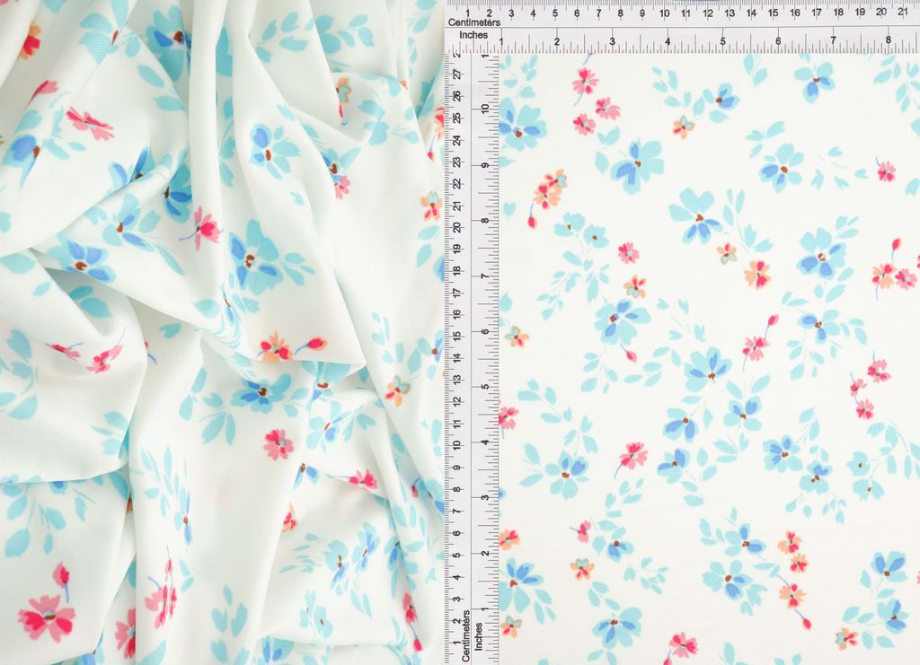 KNT4498-M11016B / IVORY / 96%POLY 4%SPAN DTY FLORAL PRINT