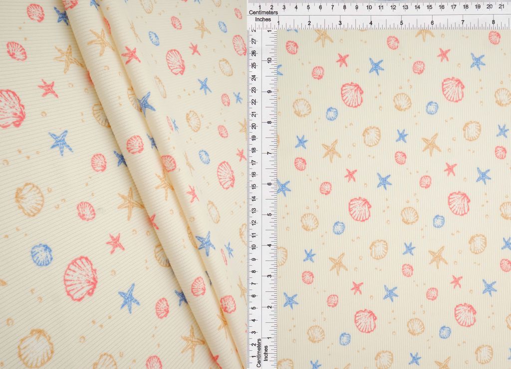 CF-MS11505 / BEIGE / 94%P 6%SP COTTON FEEL 2X2 RIB UNDER THE SEA PRINT