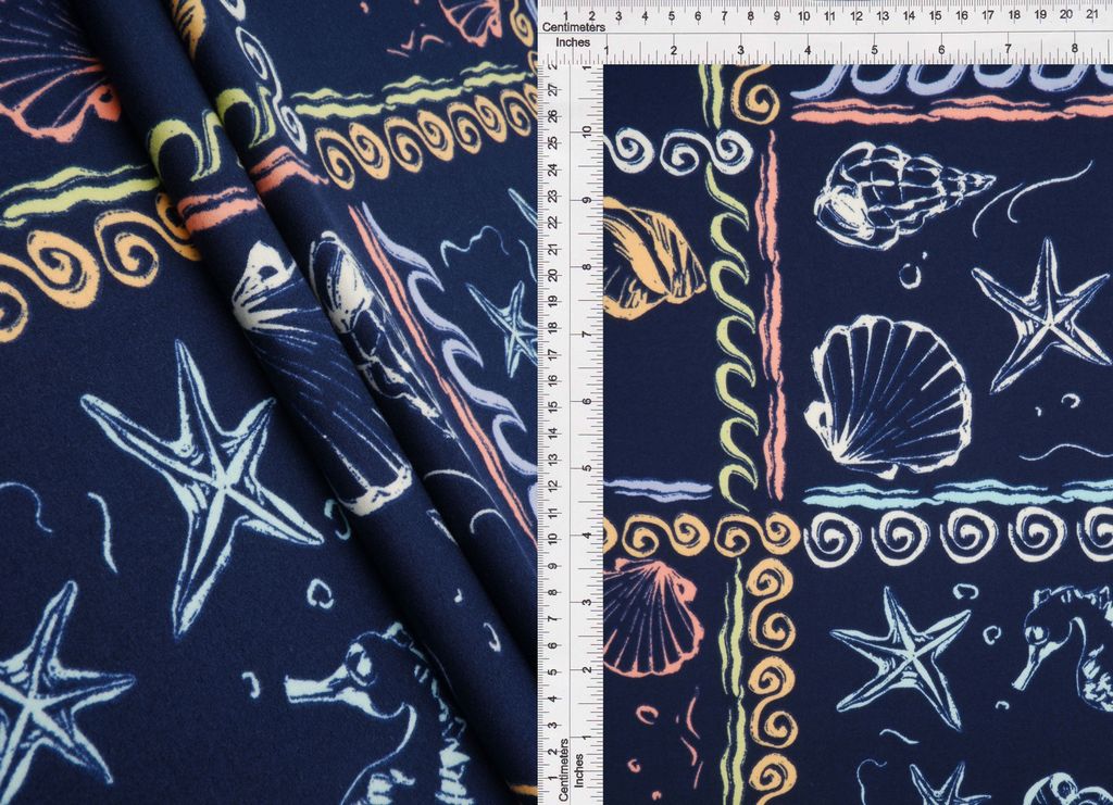 KNT4520-MS11504 / NAVY / 96%POLY 4%SPAN DTY BRUSHED UNDER THE SEA PRINT