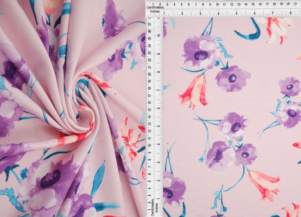KNT4498-M11507D / PINK / 96%POLY 4%SPAN DIGITAL FLORAL DTY PRINT