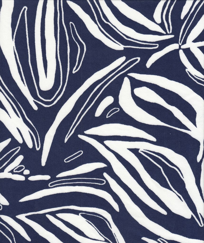 KNT4498-MS11348 / NAVY / 96%POLY 4%SPAN DTY LEAF PRINT