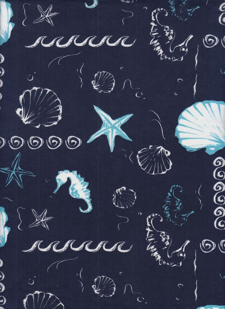 KNT4498-MS11508 / NAVY / 96%POLY 4%SPAN UNDER THE SEA DTY PRINT
