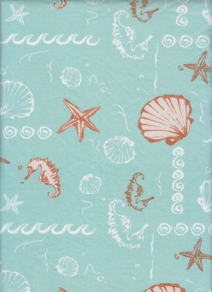 KNT4498-MS11508 / SEAFOAM / 96%POLY 4%SPAN UNDER THE SEA DTY PRINT