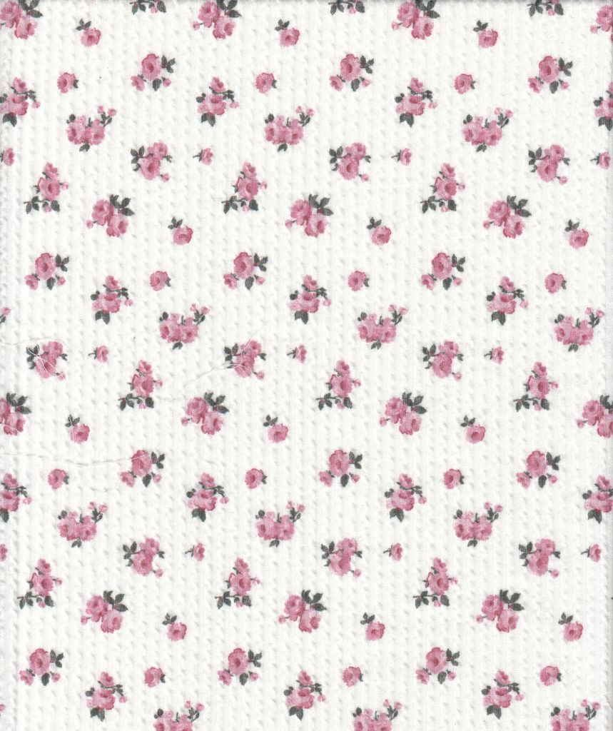 KNT4463-S50368B / IVORY/ROSE / 77%P 18%R 5%SP DOUBLE KNIT COZY DIGITAL DITSY PRINT