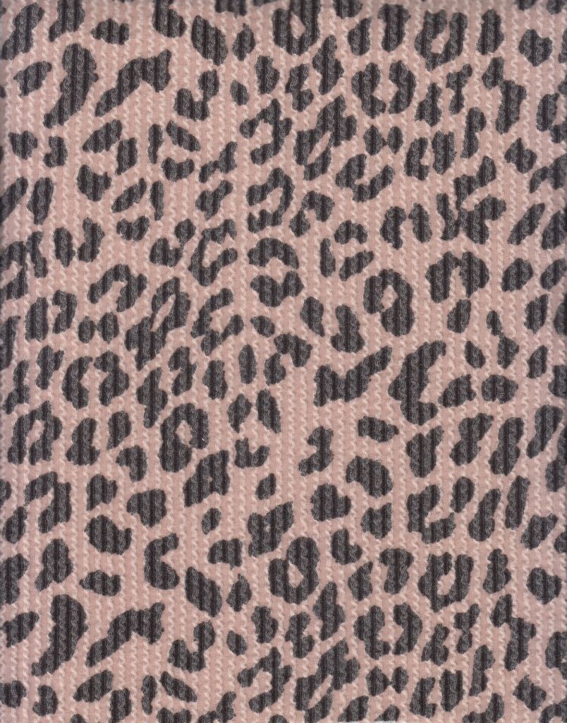 KNT4463-S304102 / COCO / 77%P 18%R 5%SP DOUBLE KNIT COZY ANIMAL PRINT