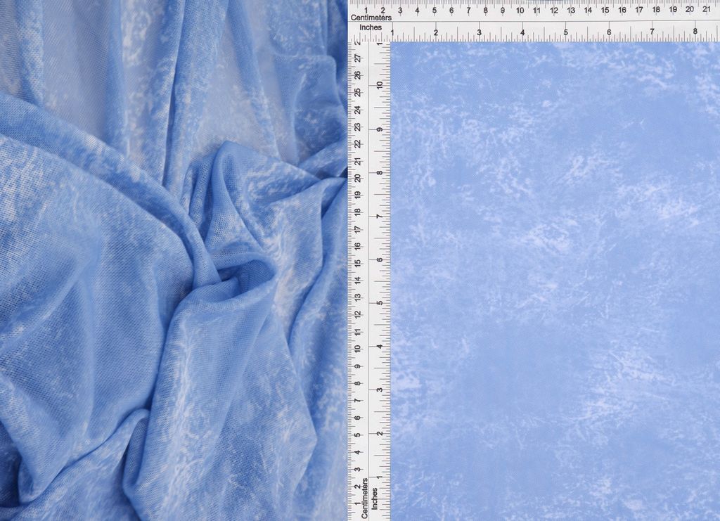 MESH-MS11514D / DENIM / 90%POLY 10%SPAN DIGITAL MESH WASH LOOK PRINT
