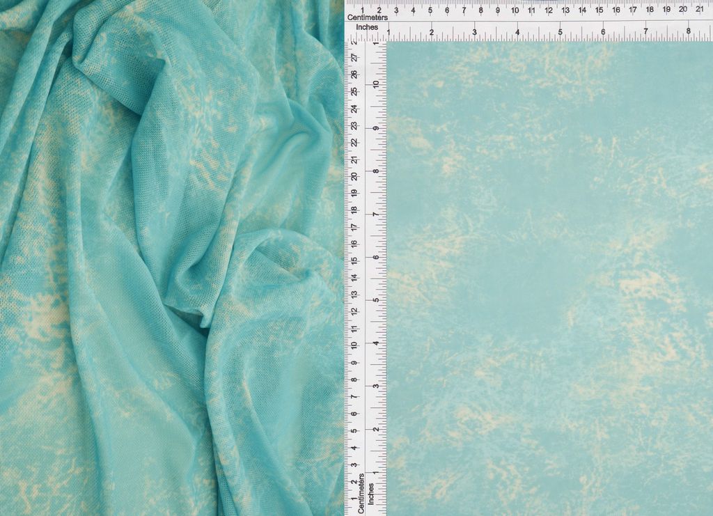 MESH-MS11514D / AQUA / 90%POLY 10%SPAN DIGITAL MESH WASH LOOK PRINT