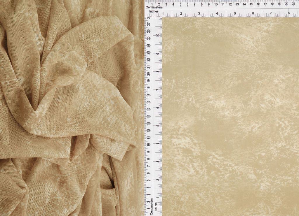 MESH-MS11514D / TAN / 90%POLY 10%SPAN DIGITAL MESH WASH LOOK PRINT