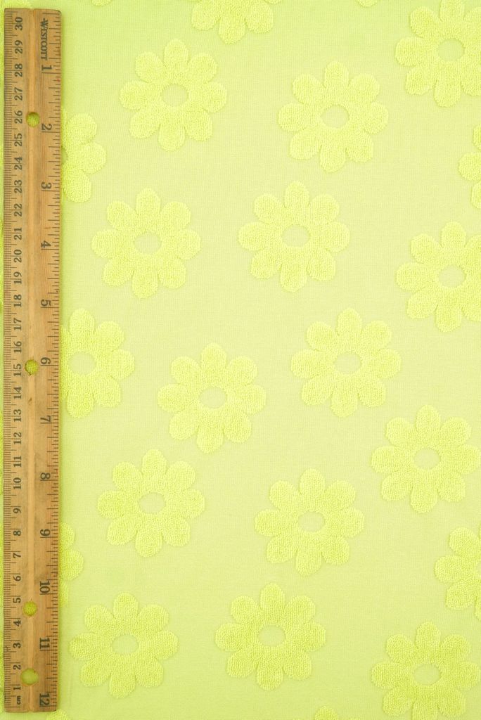 JACQ-4480 / LIME / 95%POLY 5%SPAN TOWEL DAISY FLORAL JACQUARD