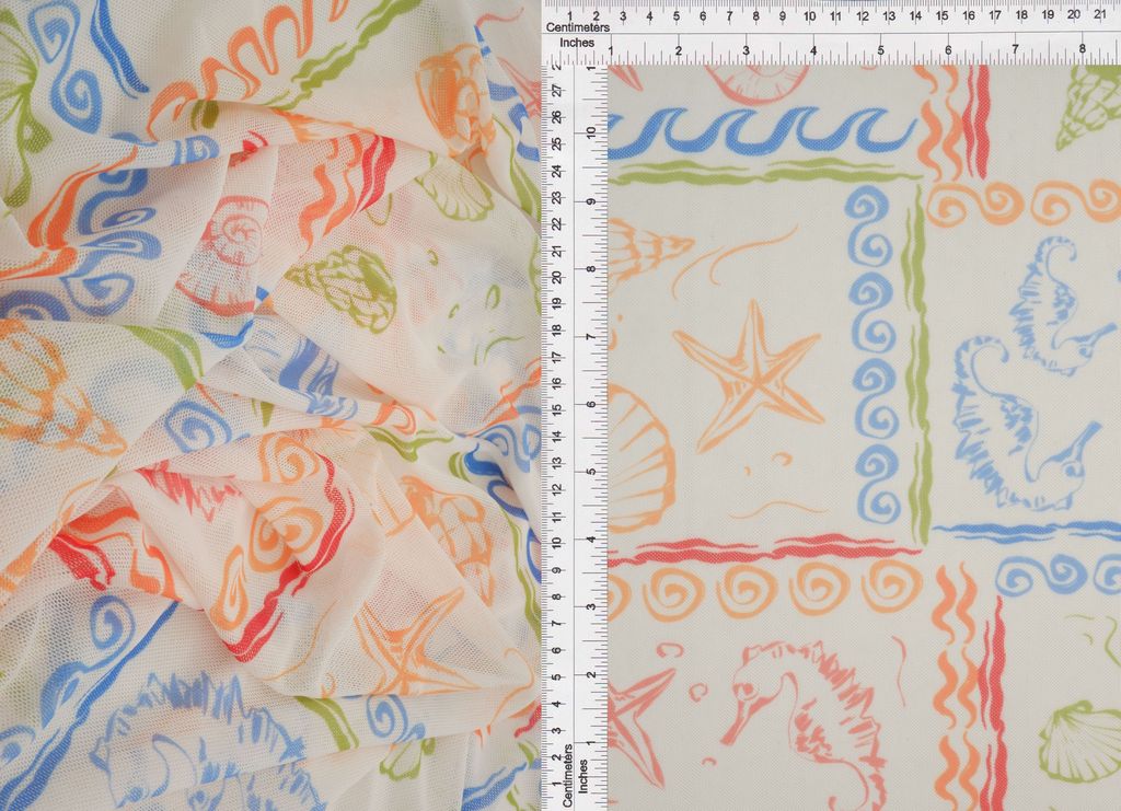 MESH-MS11504D / BLUE MULTI / 90%POLY 10%SPAN DIGITAL MESH UNDER THE SEA PRINT