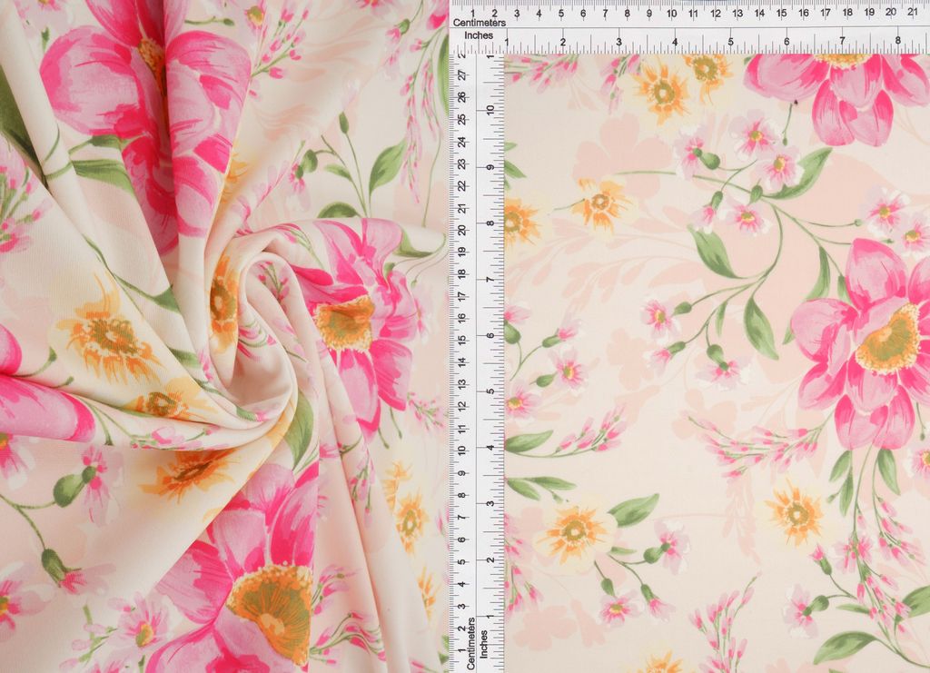 KNT4498-MS11509 / BLUSH / 96%POLY 4%SPAN DTY FLORAL DIGITAL PRINT