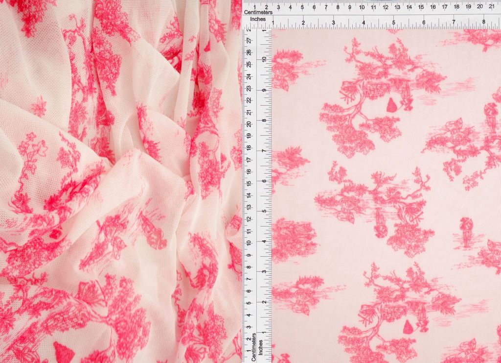 MESH-MS11502D / RED / 90%POLY 10%SPAN DIGITAL TOILE MESH PRINT