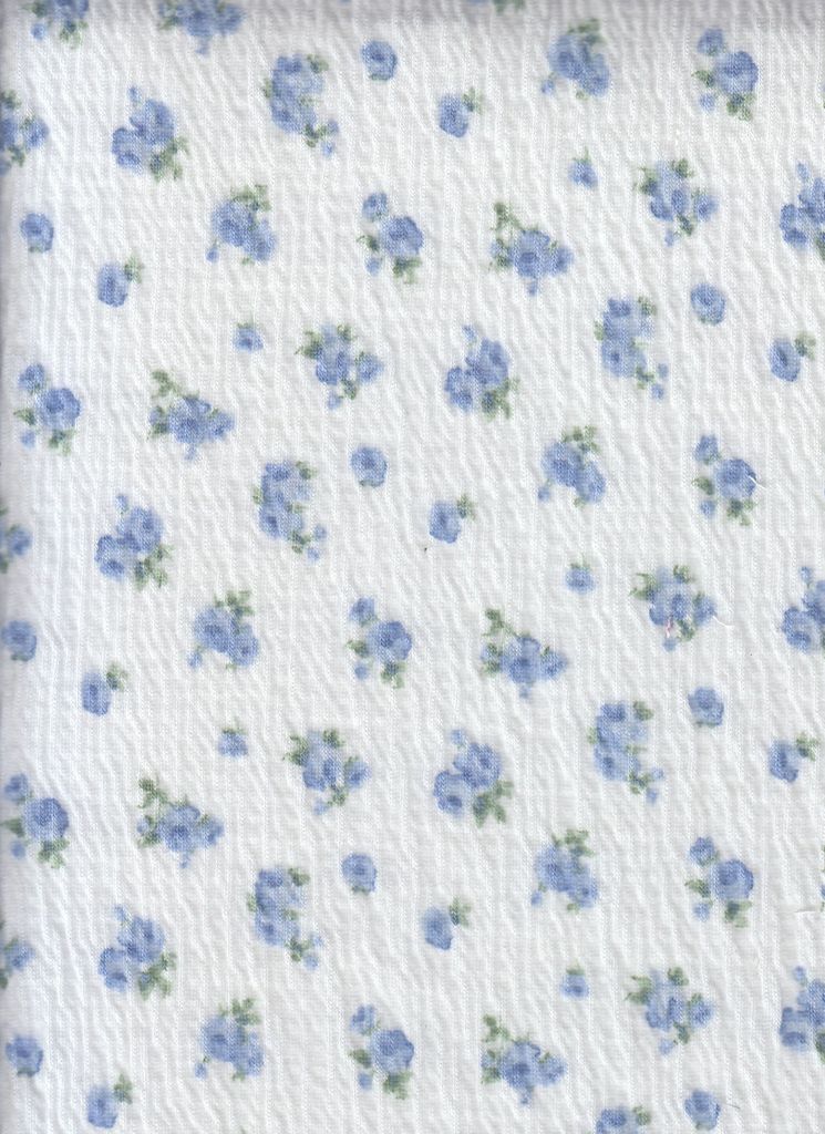KNT4625-S50368B / BLUE / 65%POLY 34%COTTON 1%SP KNIT GAUZE DITSY PRINT