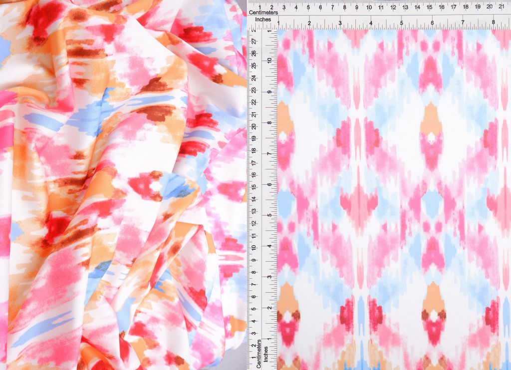 KNT4498-M11517D / PINK MULTI / 96%POLY 4%SPAN DTY AZTEC/TRIBAL DIGITAL PRINT