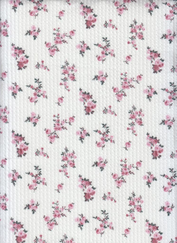 KNT4463-MS11495 / IVORY/ROSE / 77%P 18%R 5%SP DOUBLE KNIT COZY DITSY DGTAL PRINT