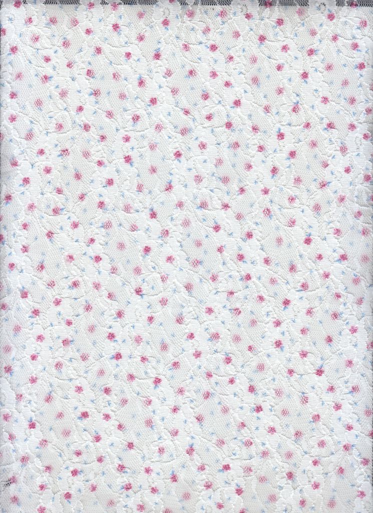 LACE4481-Q91001 / PINK HOT / 92%POLY 8%SPAN DIGITAL DITSY LACE PRINT