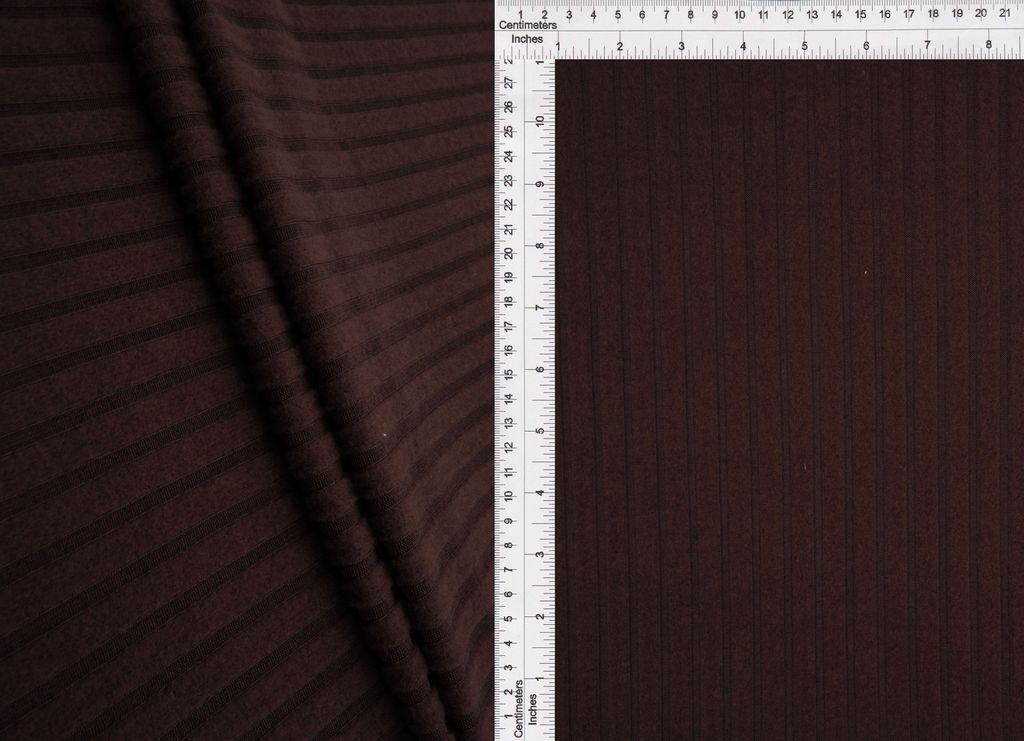 KNT4521 / BROWN / 95%POLY 5%SPAN HEAVY BRUSH 8X4 SWEATER HACCI RIB