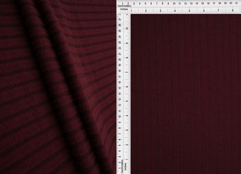 KNT4521 / BURGUNDY / 95%POLY 5%SPAN HEAVY BRUSH 8X4 SWEATER HACCI RIB