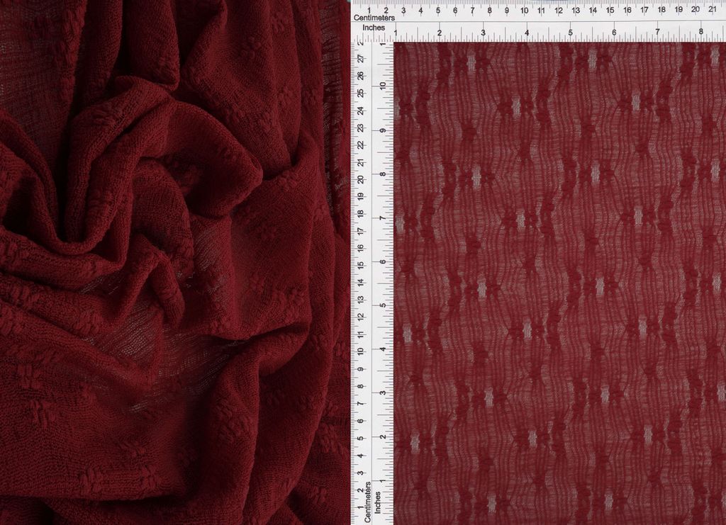 LACE4630 / CHERRY RED / 92%NYLON 8%SPAN DITSY BUBBLE LACE