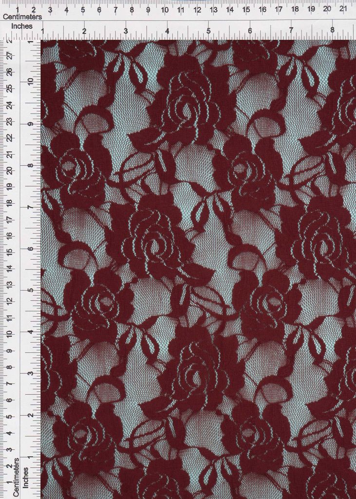 LACE1379 SOLID / BURGUNDY / 92%Nylon 8%Span Nylon Lace Solid