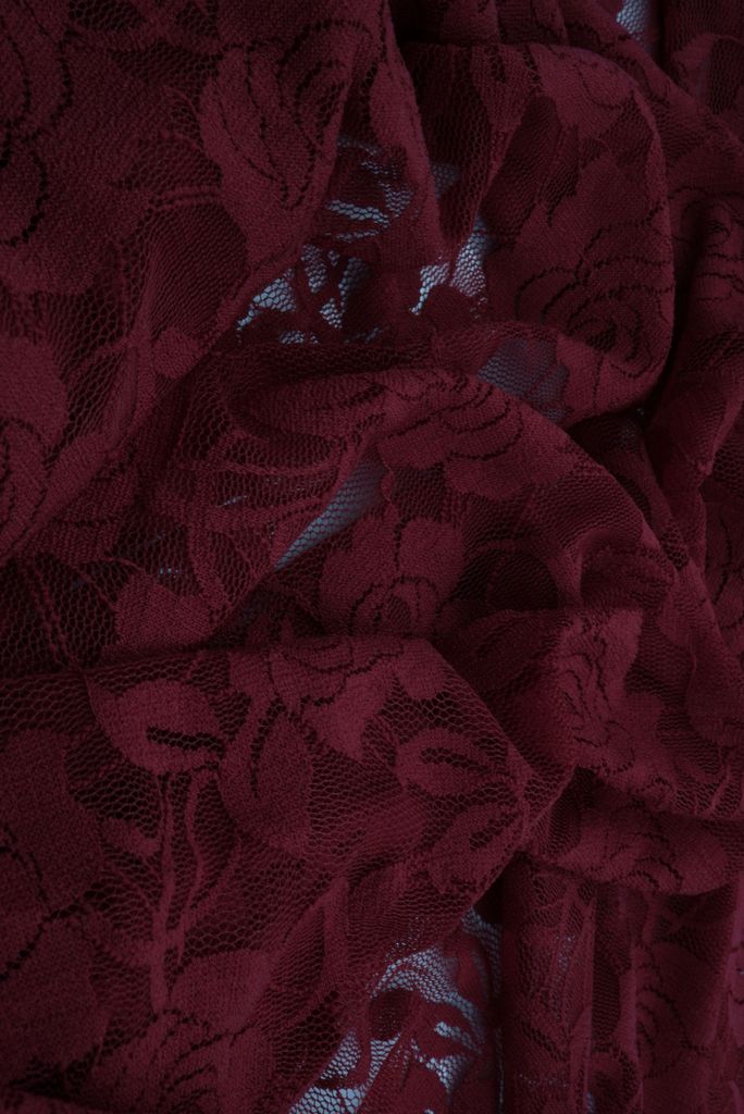 LACE1379 SOLID / BURGUNDY / 92%Nylon 8%Span Nylon Lace Solid