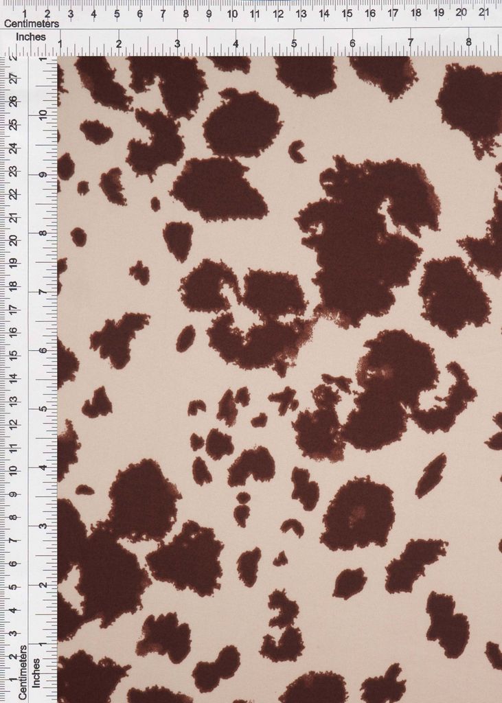 KNT4520-MS11098 / TAUPE/BROWN / 96%POLY 4%SPAN DTY BRUSHED COW ANIMAL PRINT