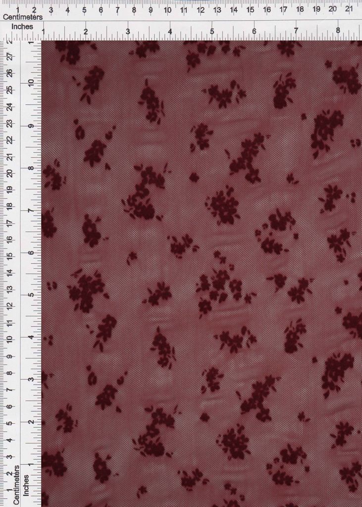 FLOCK-MS11282 / BURGUNDY / 90%POLY 10%SPAN DITSY FLOCKING MESH