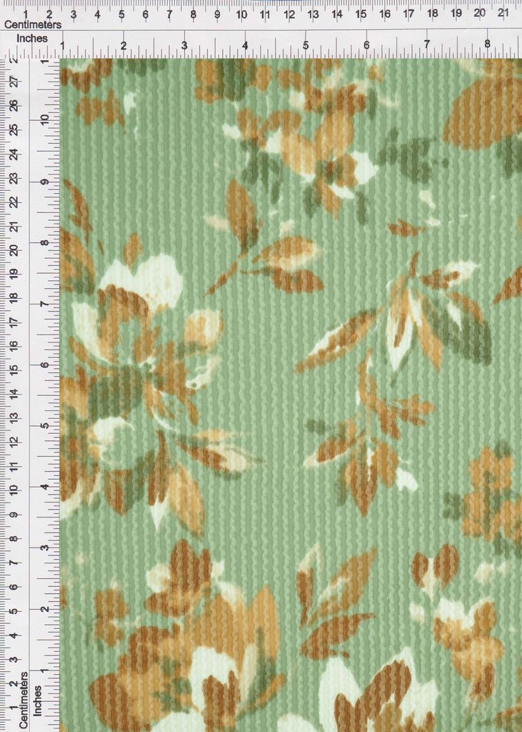 KNT4463-MS11312 / SAGE DK. / 77%POLY 18%RAY 5%SP DOUBLE KNIT COZY FLORAL PRINT