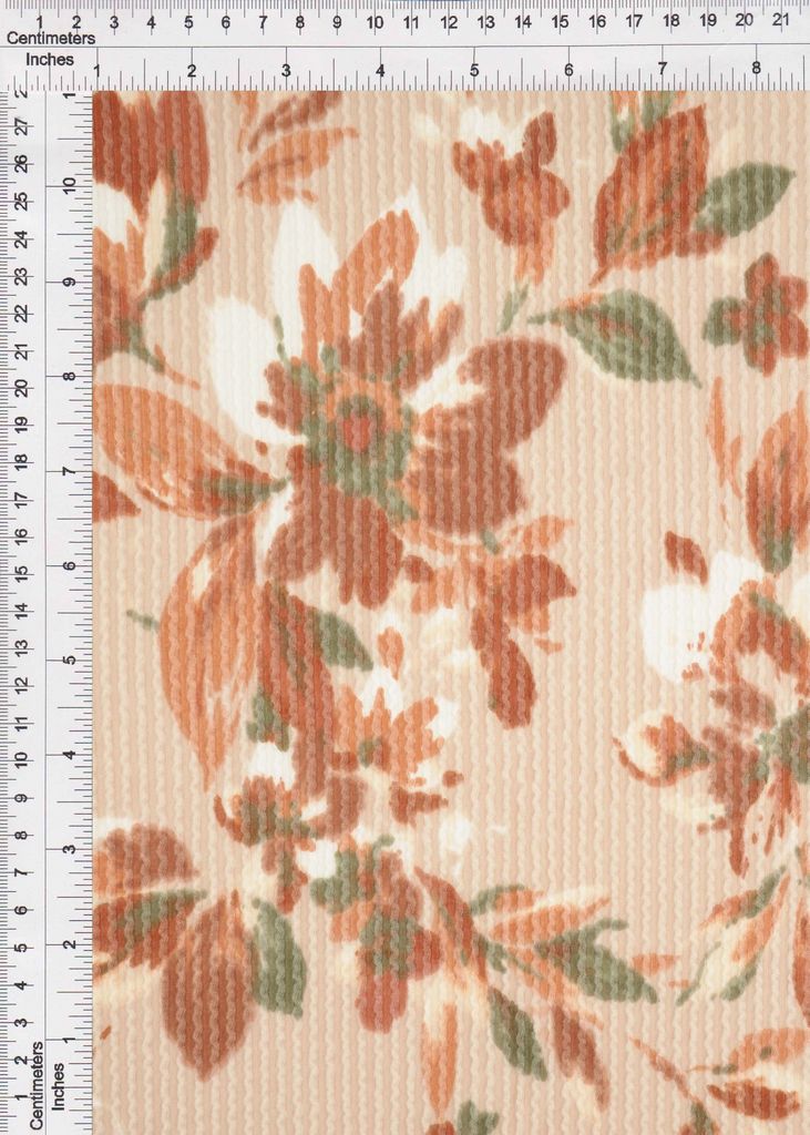 KNT4463-MS11312 / TAUPE / 77%POLY 18%RAY 5%SP DOUBLE KNIT COZY FLORAL PRINT