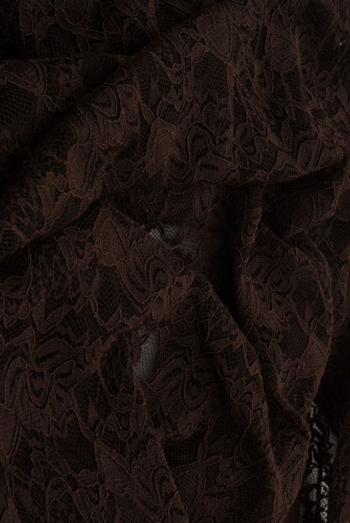 LACE4478 / BROWN DK / 95%NYLON 5%SPAN FLORAL DOUBLE BORDER LACE