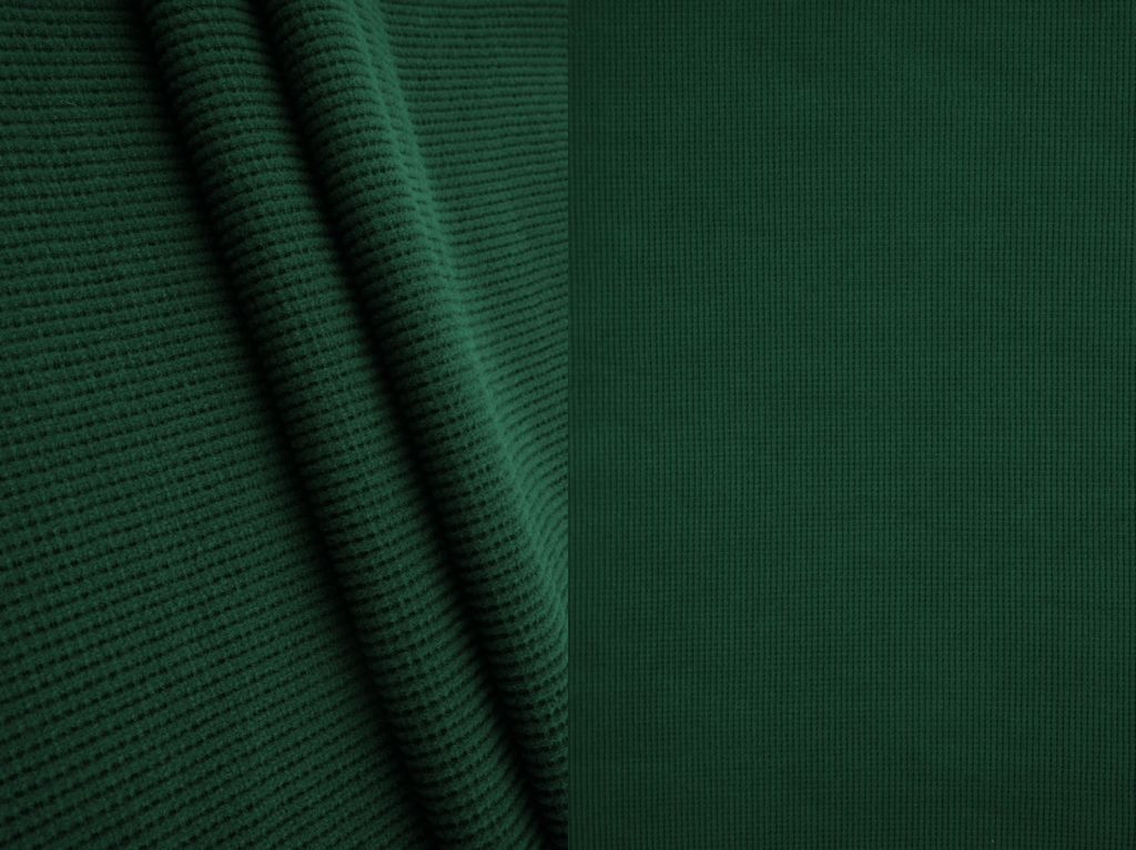 KNT4612 / HUNTER GREEN / 97%POLY 3%SPANDEX 2x2 FLEECE WAFFLE SOLID