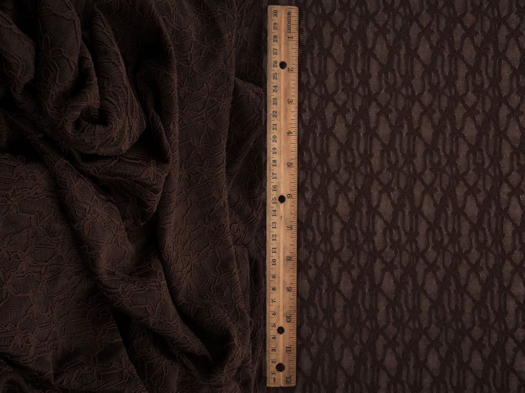 LACE4511 / BROWN DK. / 90%NYLON 10%SPAN DITSY FLOWER LACE