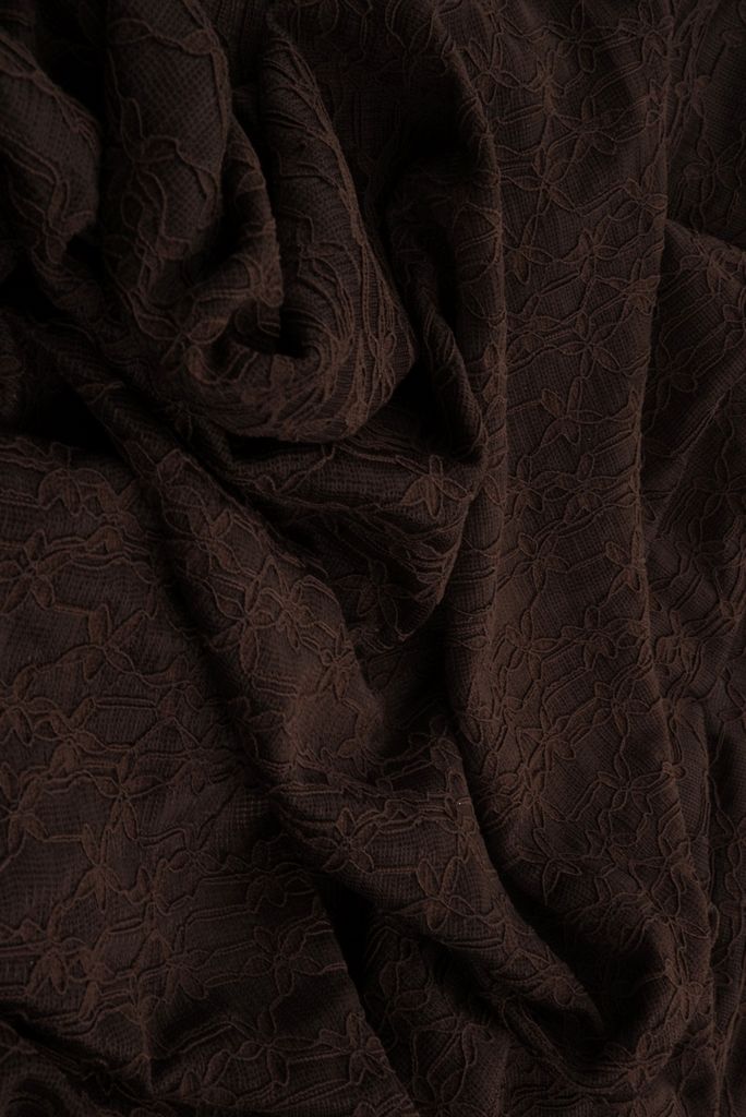 LACE4511 / BROWN DK. / 90%NYLON 10%SPAN DITSY FLOWER LACE