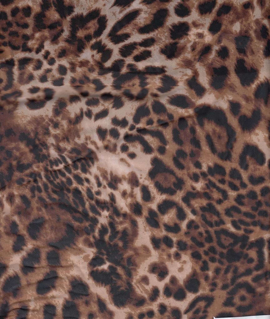 MESH-DU536 / COCO/BROWN / 97%POLY 3%SPAN MESH ANIMAL PRINT