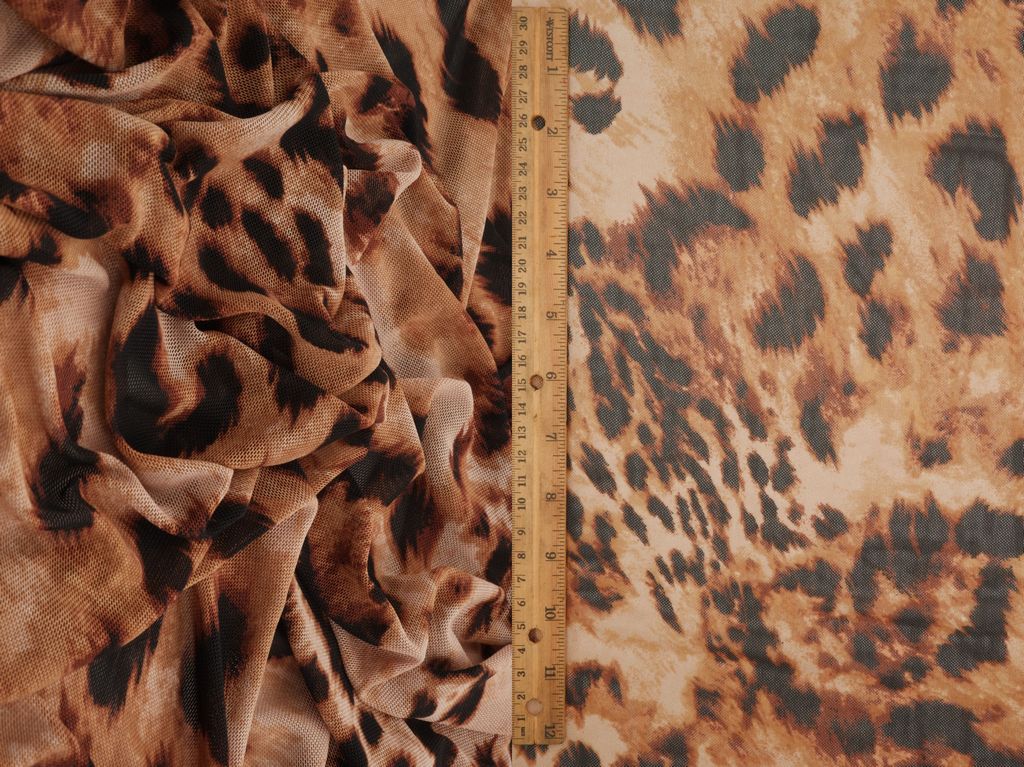MESH-MS11417 / MOCHA/BLACK / 94%P 6%SP MESH ANIMAL/ABSTRACT SKIN PRINT