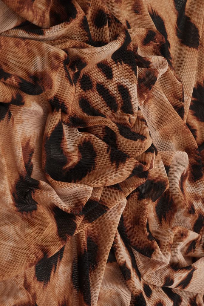 MESH-MS11417 / MOCHA/BLACK / 94%P 6%SP MESH ANIMAL/ABSTRACT SKIN PRINT