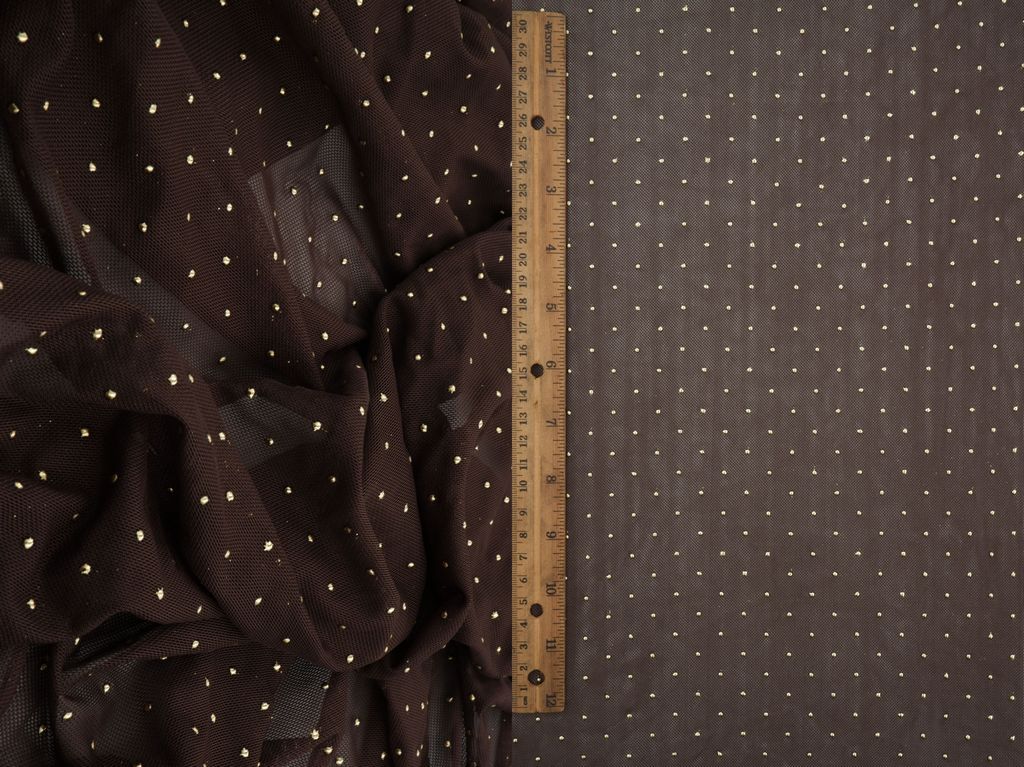 MESH-4600 / BROWN/GOLD / 90%POLY 10%SPAN MESH DROP FOIL