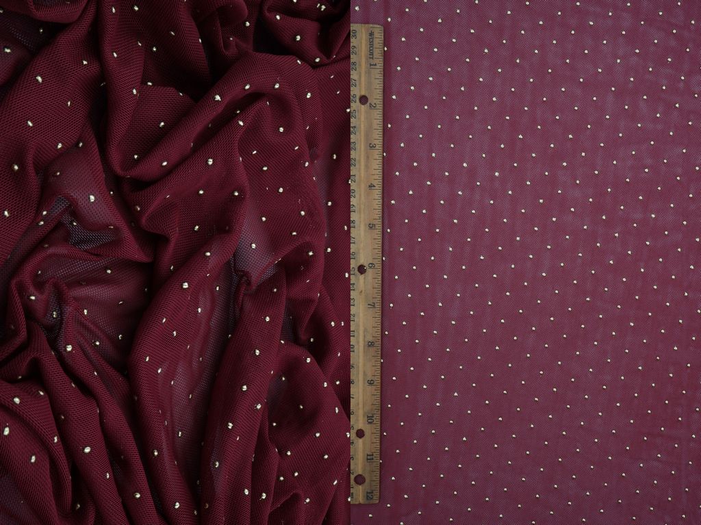 MESH-4600 / BURGUNDY/COPPER / 90%POLY 10%SPAN MESH DROP FOIL