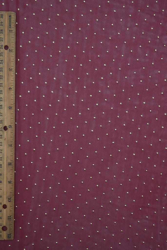 MESH-4600 / BURGUNDY/COPPER / 90%POLY 10%SPAN MESH DROP FOIL