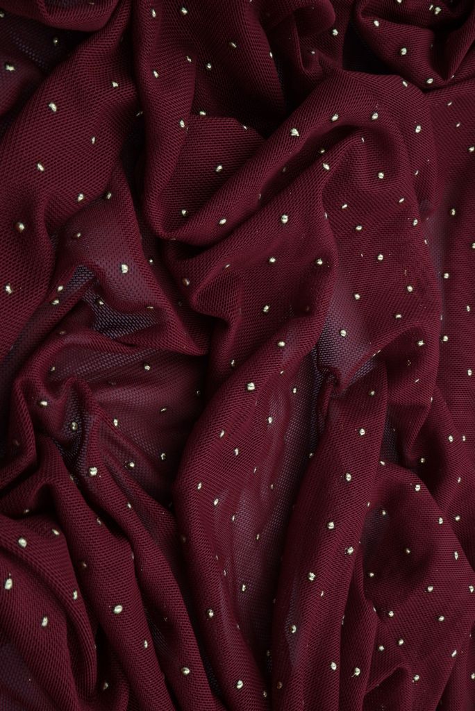 MESH-4600 / BURGUNDY/COPPER / 90%POLY 10%SPAN MESH DROP FOIL