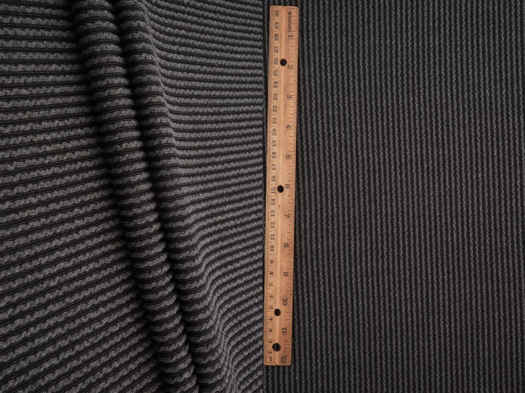 KNT4463 / CHARCOAL B / 80%POLY 15%RAY 5%SPAN KNIT JACQUARD RIB