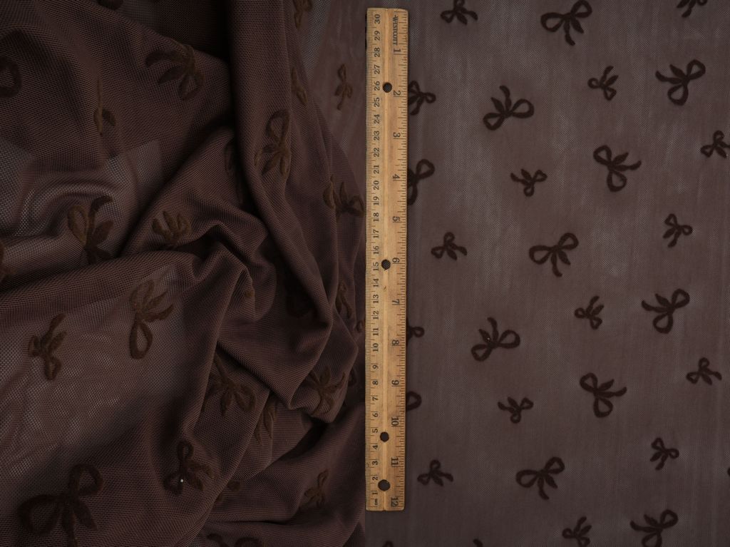 FLOCK-MS11411 / BROWN / 90%POLY 10%SPAN BOW FLOCKING MESH