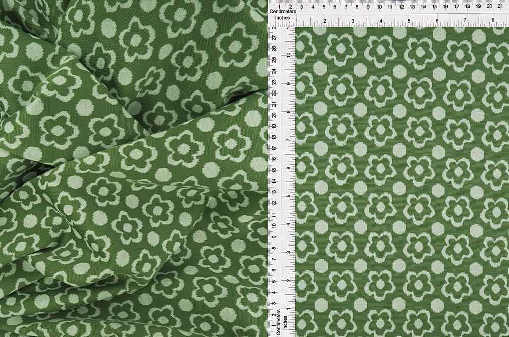 KNT4443 / SAGE DK / 96%POLY 4%SPAN DOUBLE KNIT JACQUARD FLOWER