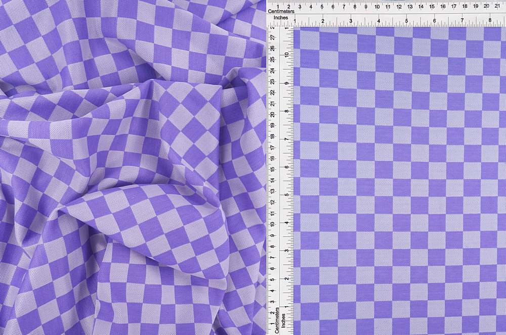 KNT4442 / LAVENDER / 97%POLY 3%SPAN DOUBLE KNIT JACQUARD CHECKER