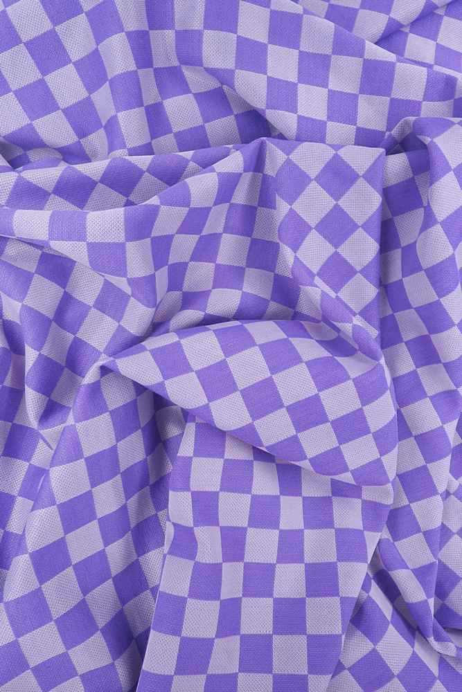 KNT4442 / LAVENDER / 97%POLY 3%SPAN DOUBLE KNIT JACQUARD CHECKER