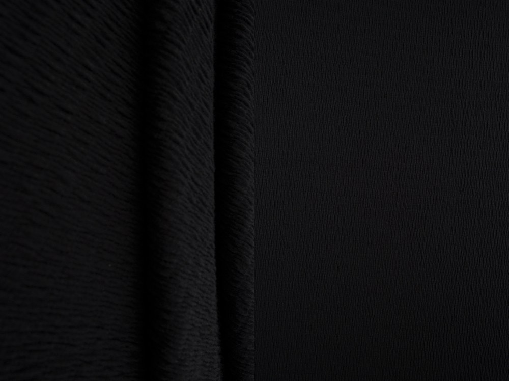 KNT4437 / BLACK / 56%POLY 24%RAYON 20%SPAN SOLID SMOCKING JERSEY