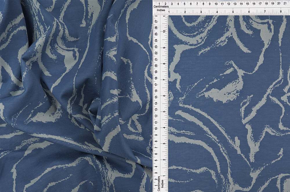 KNT4439 / DENIM / 97%POLY 3%SPAN DOUBLE KNIT JACQUARD MARBLE